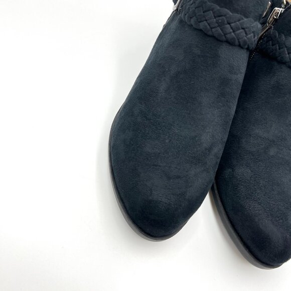 7.5‎ WIDE WIDTH Lifestride Adriana Black Microsuede Ankle Boots Booties Shoes - Picture 4 of 14